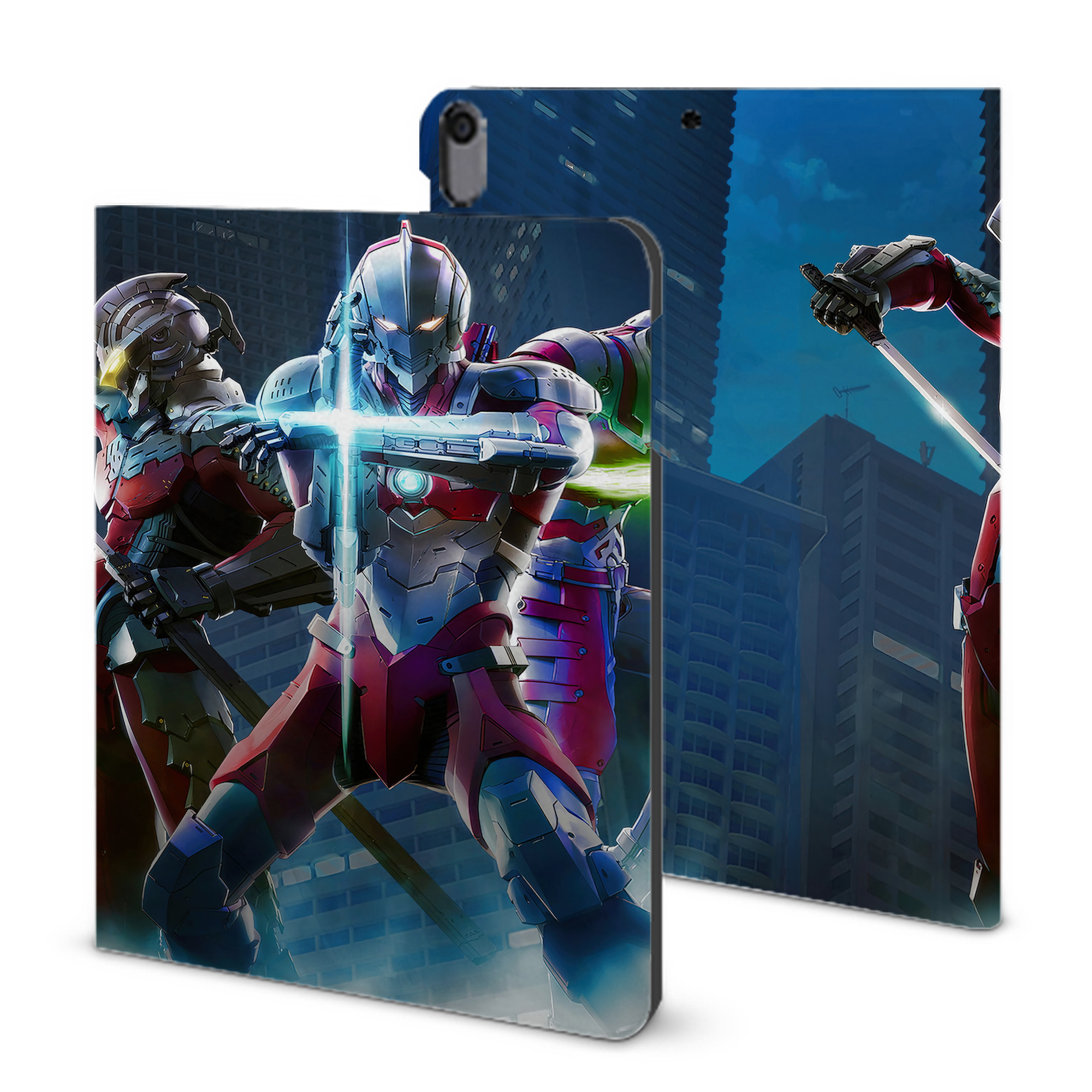 （画像用） ウルトラマン Ultraman IPad ケース ブック型 PUレザー TPU 耐衝撃 軽量 薄型 ペン収納なし 全面保護 IPad 各モデル対応